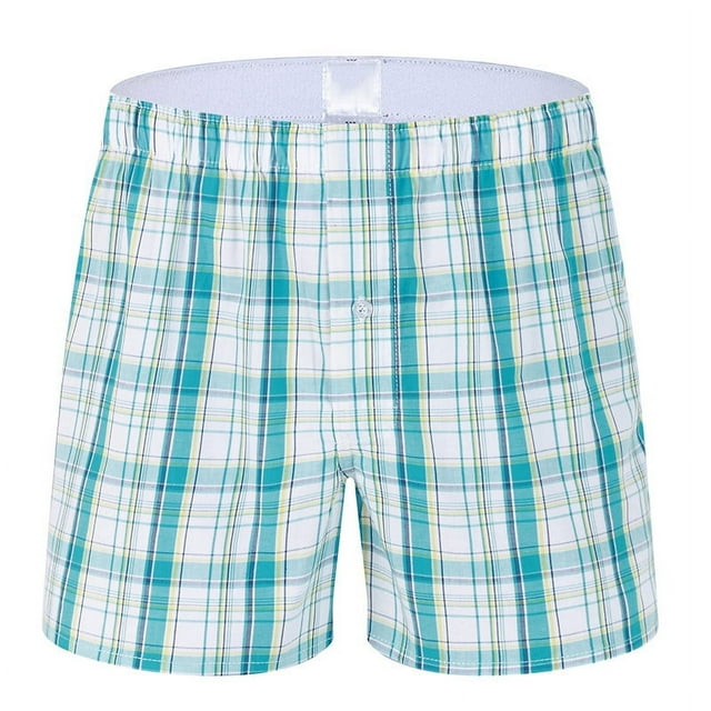 Facrlt Men's Casual Plaid Summer Elastic Home Pants Comfy Night ...