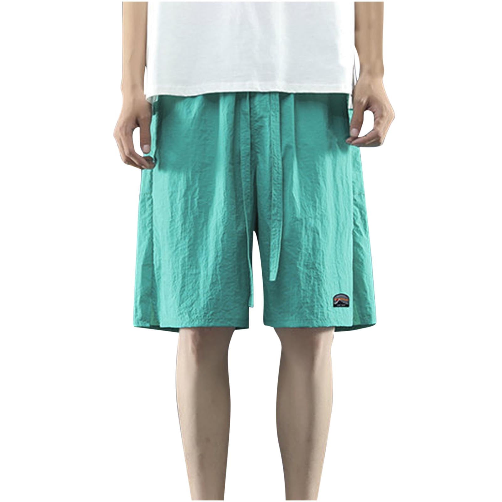 Facrlt Men's Retro Half Jeans Comfy Relaxed Fit Men Jeans Summer Half