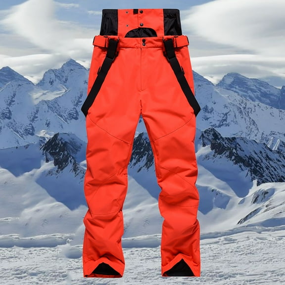 Facrlt Men's and women's large size ski pants, warm single and double skateboardingwindproof snow loose insulation bib outdoor sports adjustable ski pants