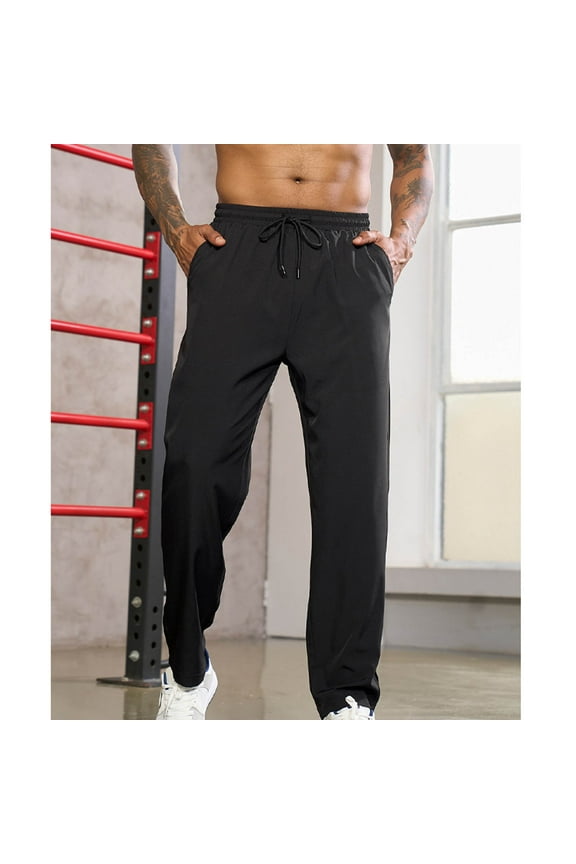 Mens pants Lightweight Sweatpants, Outdoor Tie Elastic Waist Stretch Straight Leg Pants