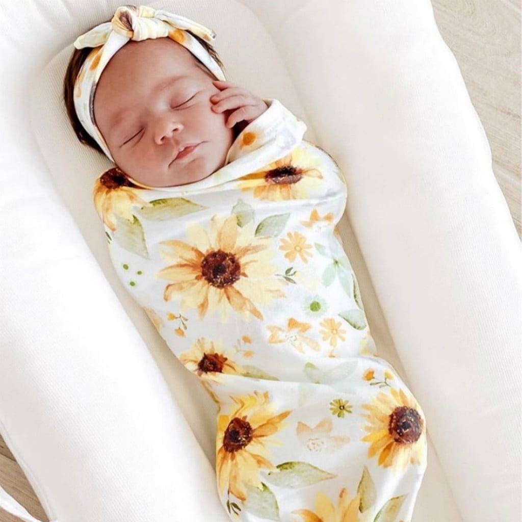 Facrlt Newborn Baby Cute Cotton Receiving White Sleeping Blanket Boy Girl Wrap Swaddle
