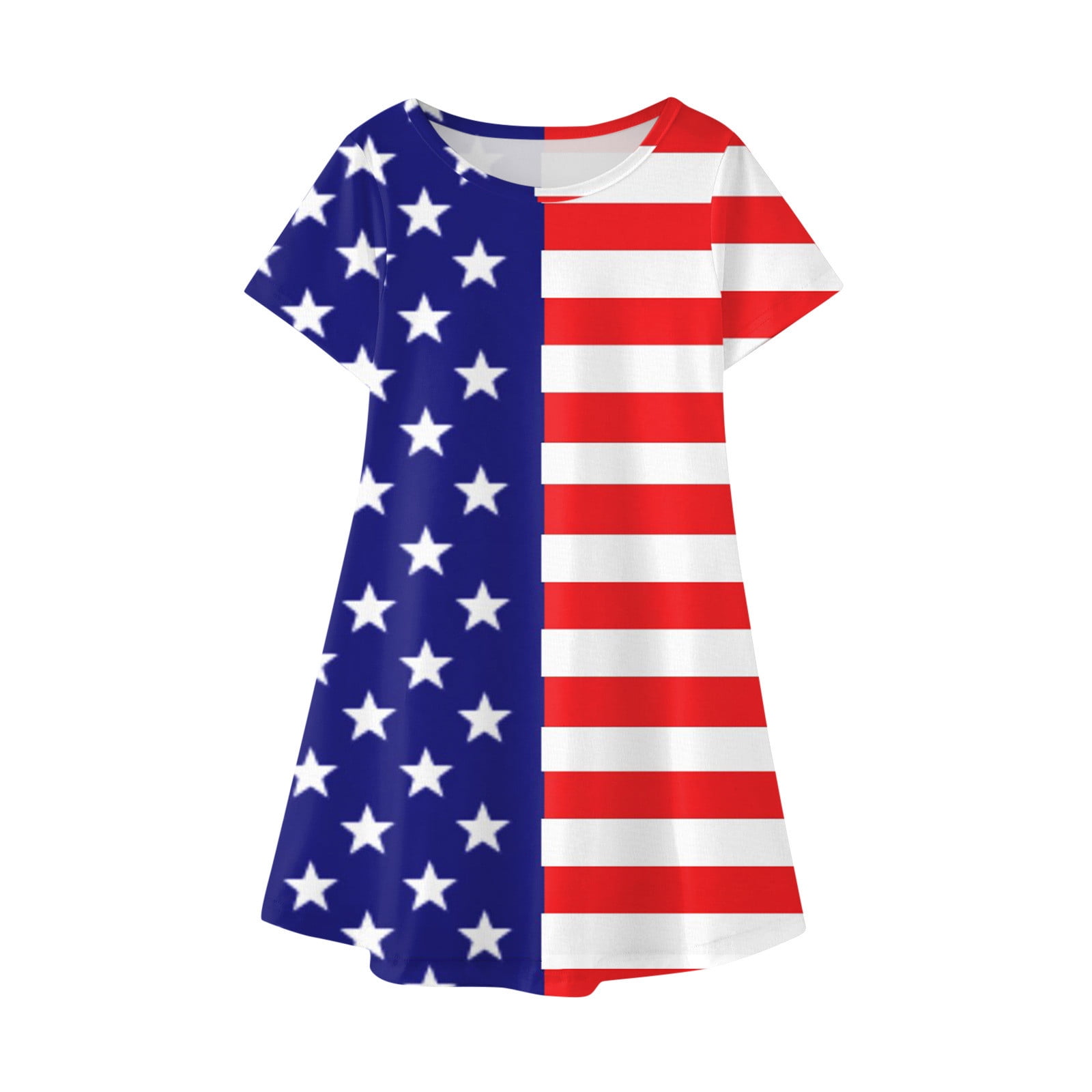 Facrlt Toddler Kids Baby Girls Independence Day Short Sleeve Star Print