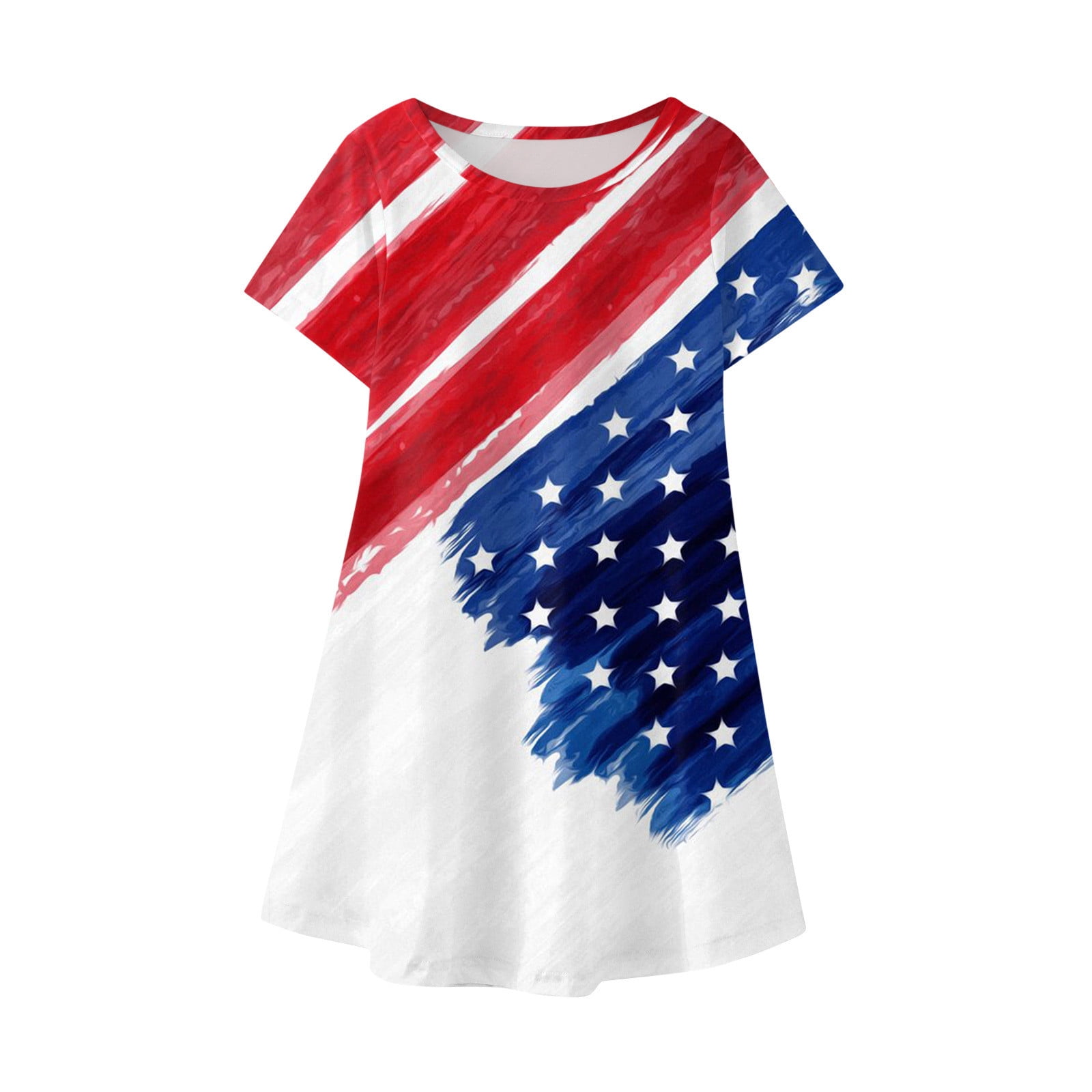 Facrlt Toddler Kids Baby Girls Independence Day Short Sleeve Star Print
