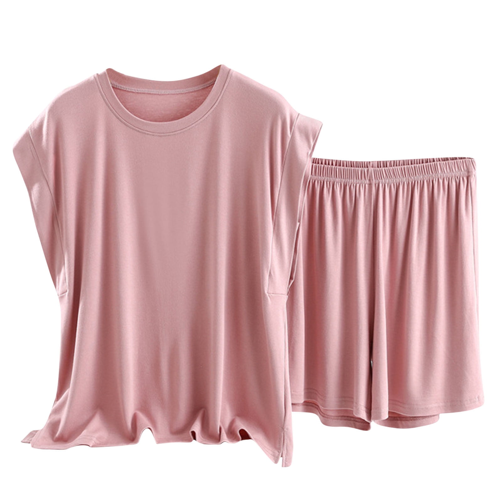 Facrlt Women Fashion Round Neck Solid Color Casual Tops Outing Long ...