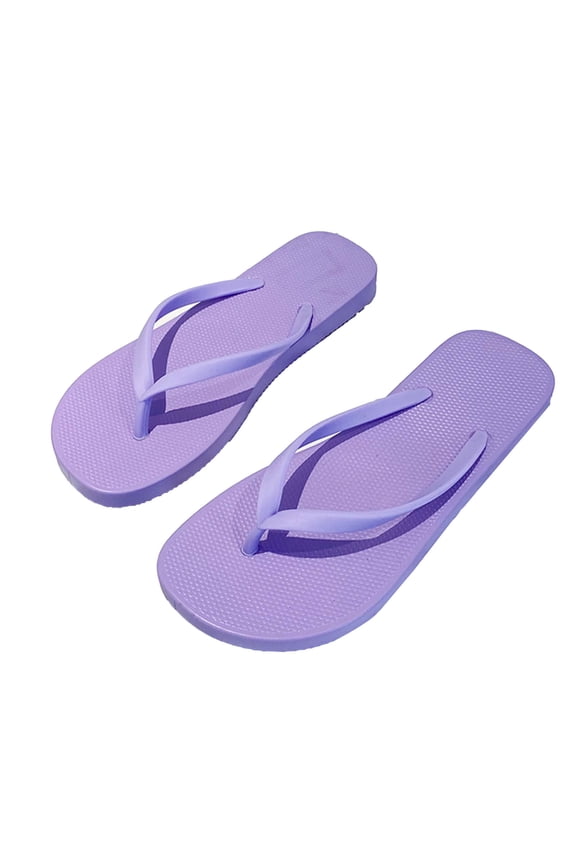 Women Soft Non-slip Solid Color Slippers Beach Summer Outside Flip Flops
