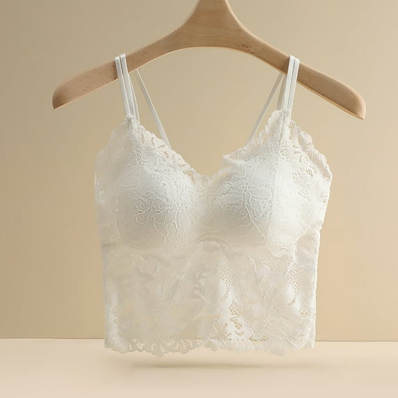 Facrlt Women's one-piece bustier anti-slip underwear , steel ring lace tank top small camisole super book plus size daily bra