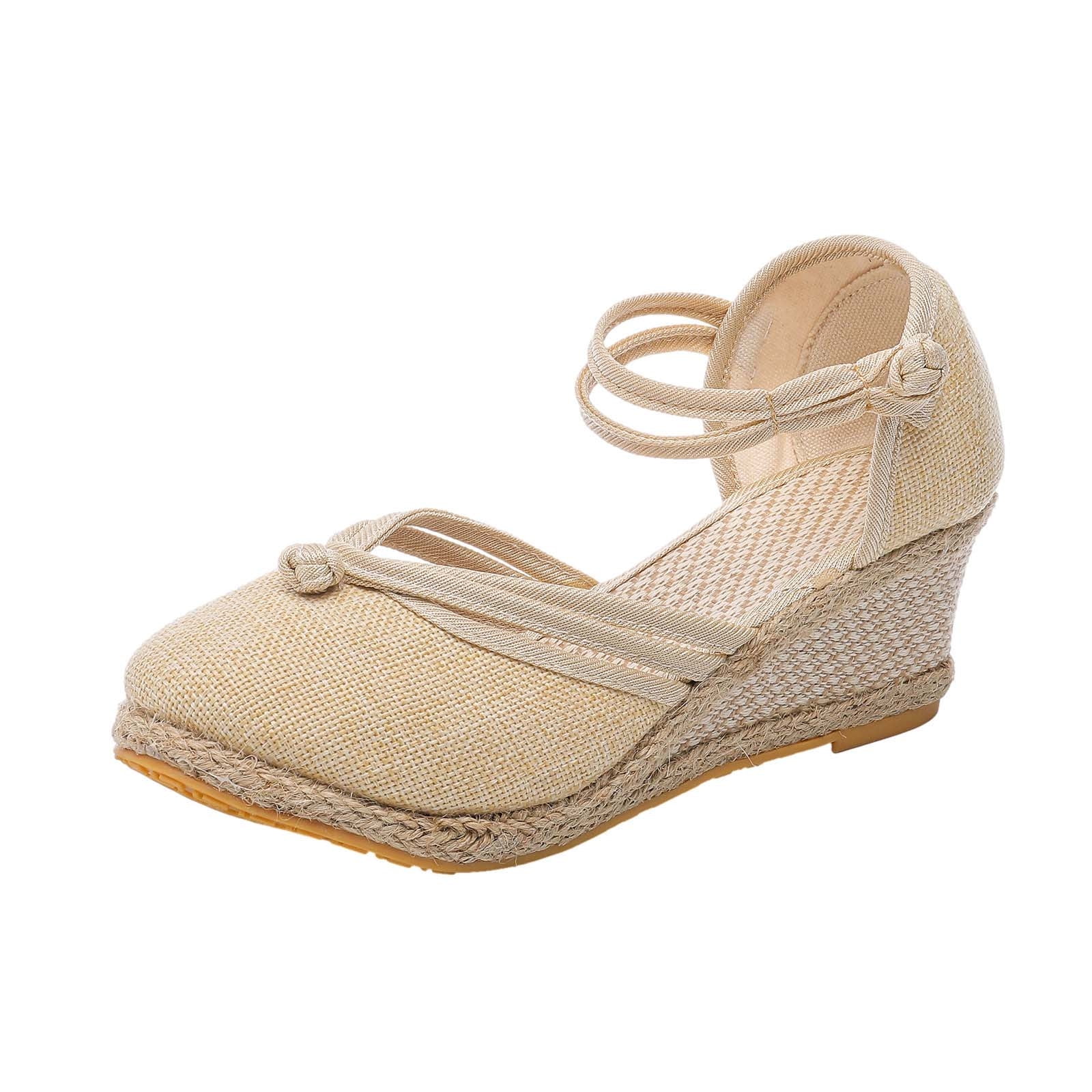 Facrlt Womens Closed Toe Wedges Sandals Mid Low Heel Cool Summer