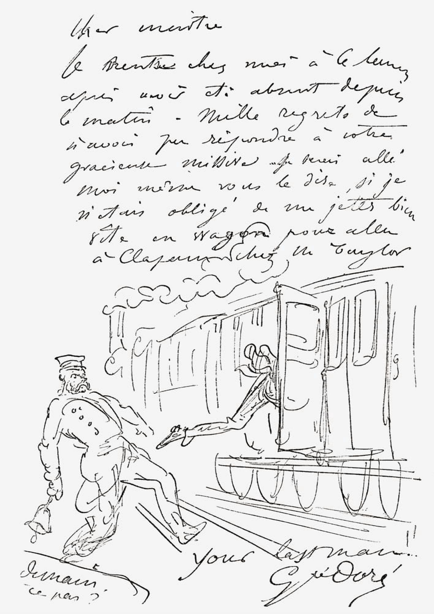 From A Facsimile Of A Letter Sent To The Rev Frederick Harford In 1869 By Gustave Dore From Life And Reminiscences Of Gustave Dore Published 1885 Canvas Art - Ken Welsh Design Pics (24 x 34)