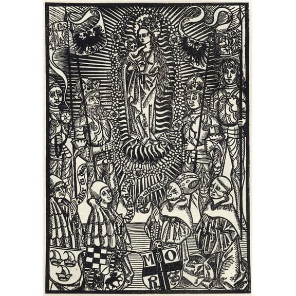 Facsimile of The Madonna In Glory From Novum Beate Marie Virginis Psalerium Printed Tzenna 1492 From A Catalogue of A Co Poster Print - Large - 24 x 34
