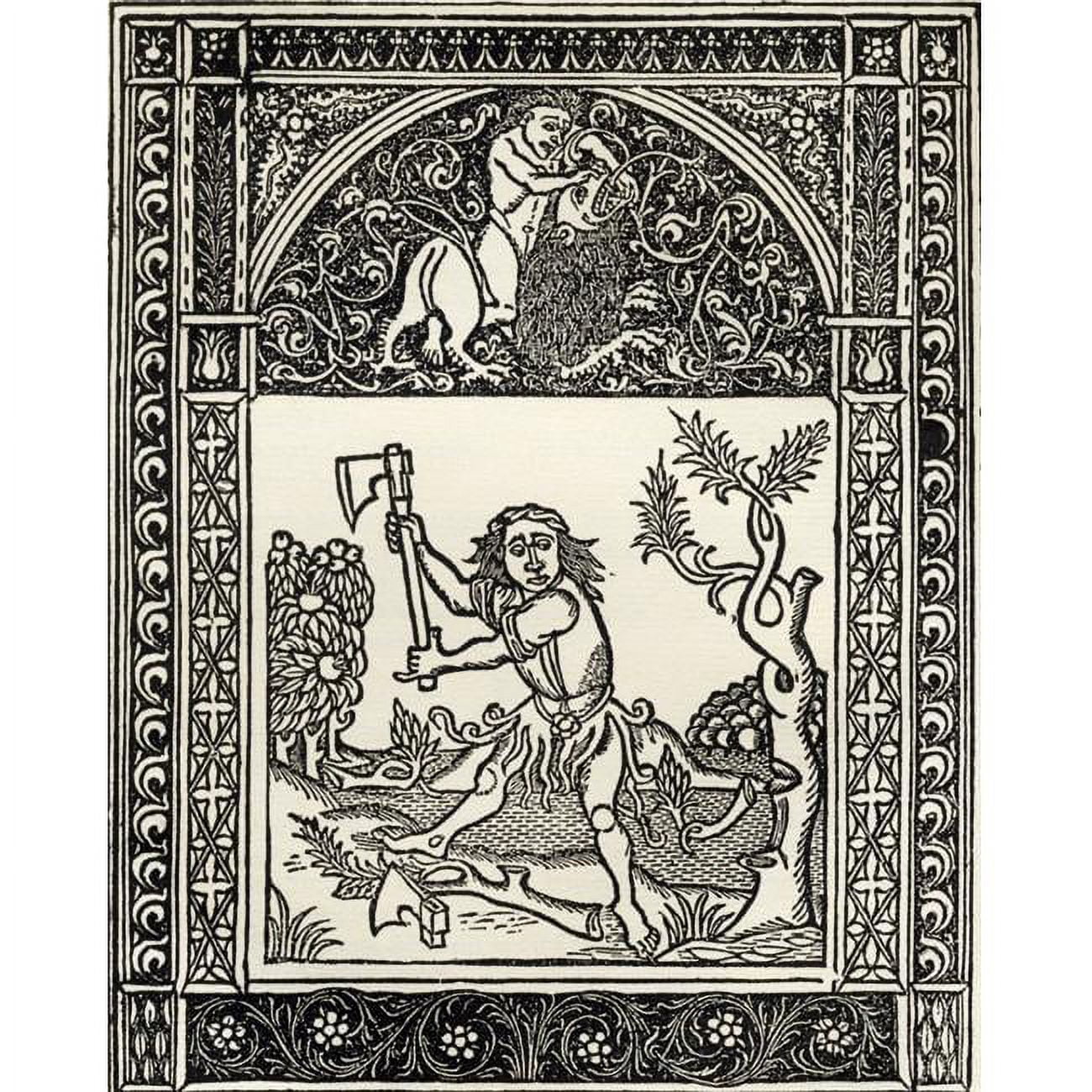 Facsimile of Illustration of The Fable of The Woodcutter & The Axe From ...