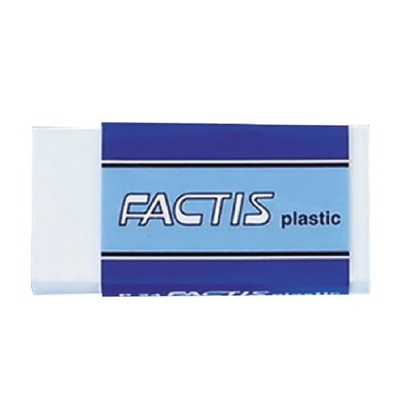 Factis Non-Abrasive Self-Cleaning Graphite Plastic Eraser, Small, White, Pack of 24