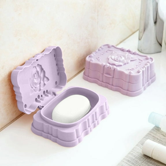 Factory Direct Bathroom Household With Lid Connected Draining Soap Box Soap European Printing Soap Box