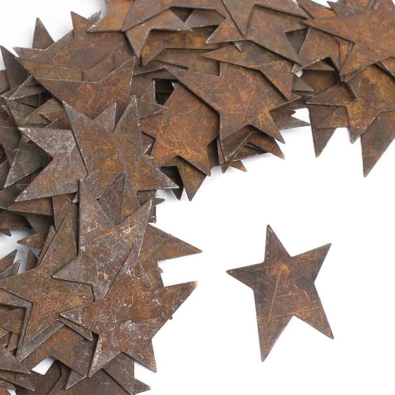 Factory Direct Craft 1-1/4" Bulk Rusty Tin Primitive Stars - Pkg 100 Rusty Stars