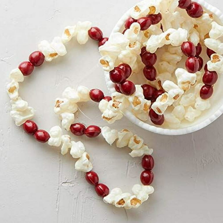 Factory Direct Craft 10 Feet of Old Fashion Look Artificial Popcorn and Cranberry Garland for Holiday Decorating, Crafting, and Embellishing