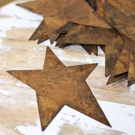 Factory Direct Craft 5" Rusty Tin Primitive Stars (Package of 25 Pieces)
