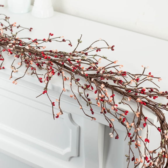 Factory Direct Craft 54″ Holiday Mix Pip Berry Garland – Rustic Indoor Fall & Country Decor