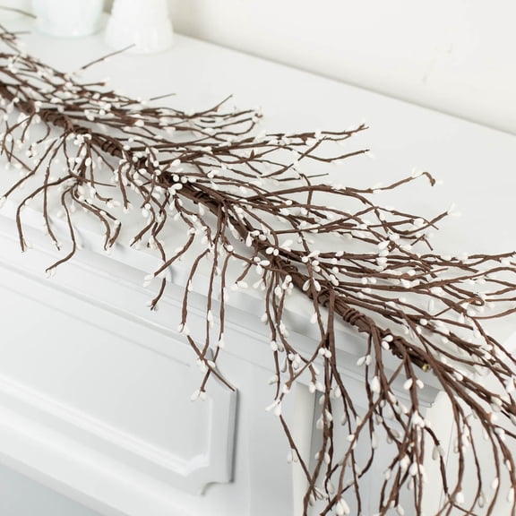 Factory Direct Craft 54″ White Pip Berry Garland – Rustic Indoor Fall & Country Decor