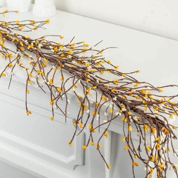 Factory Direct Craft 54″ Yellow and Cream Pip Berry Garland – Rustic Indoor Fall & Country Decor