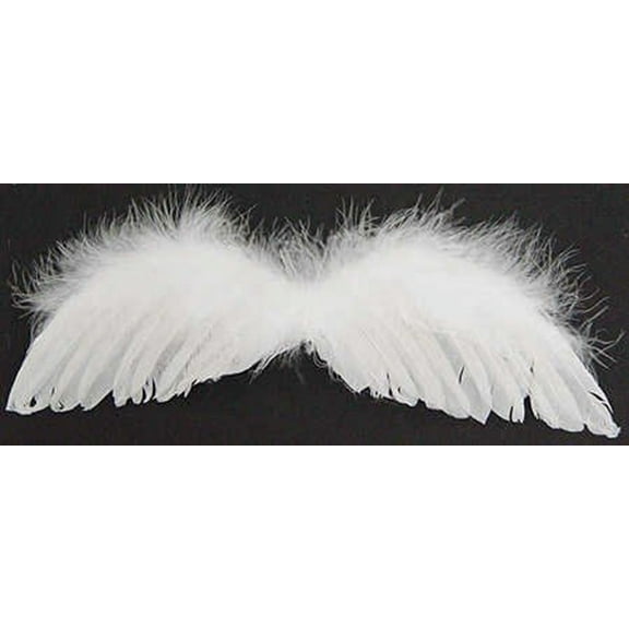 Factory Direct Craft 7" White Real Feather Angel Wings Pkg of 4