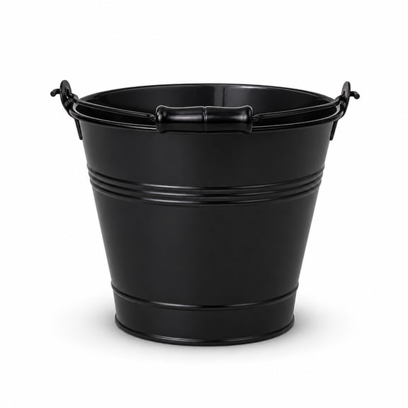 Factory Direct Craft 8" H X 8" Dia. Black Enamelware Metal Pails Set of 2
