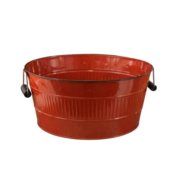 Factory Direct Craft 9" H X 18" Dia. Red Enamelware Metal Washtub