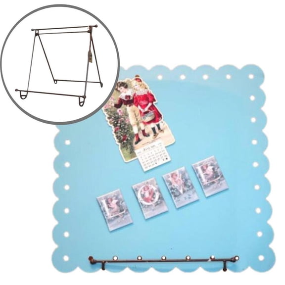 Factory Direct Craft Aqua Metal Enamel Note Board with Wire Easel Stand