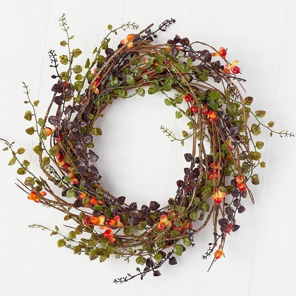Factory Direct Craft Artificial Bittersweet & Twig Wreath, 12" Fall Wreath with Orange Berries for Front Door, Wall, Mantel & Harvest Dcor
