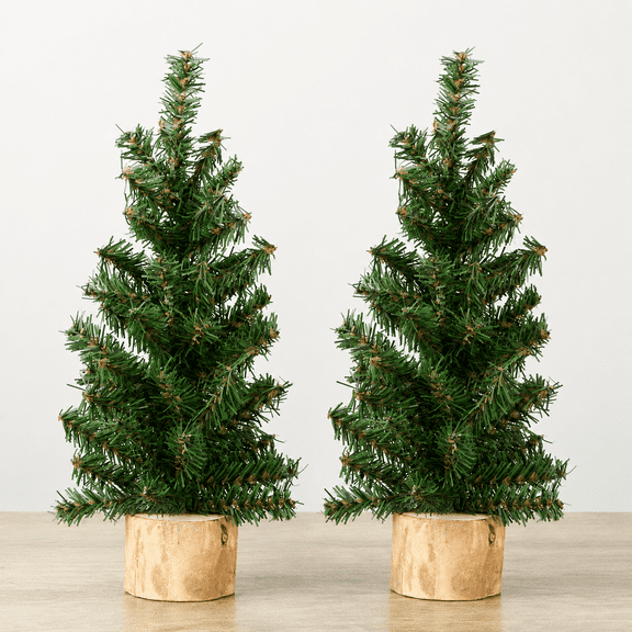 Factory Direct Craft 10" Artificial Canadian Pine Trees Package of 2