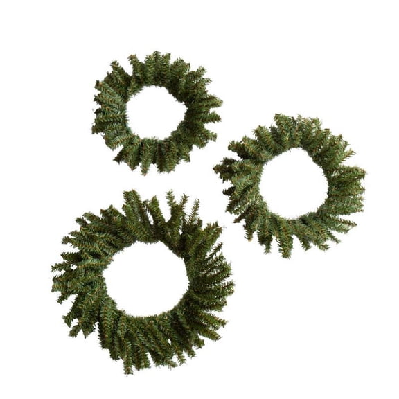 Factory Direct Craft Artificial Canadian Pine Wreath Set