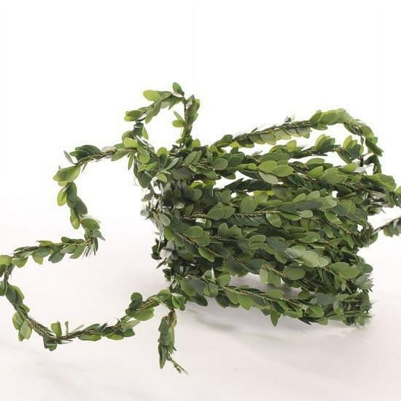 Factory Direct Craft Artificial Miniature Baby Leaf Boxwood Garland 2 Pieces 15 ft