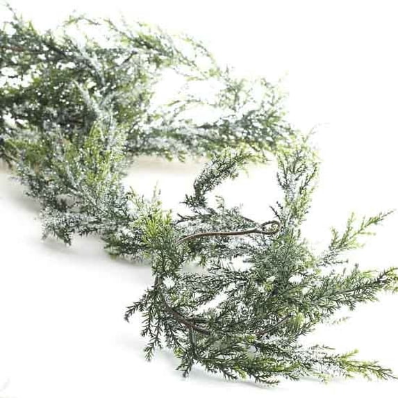 Factory Direct Craft Artificial Vinyl Cedar Garland with Faux Snow for Holiday,