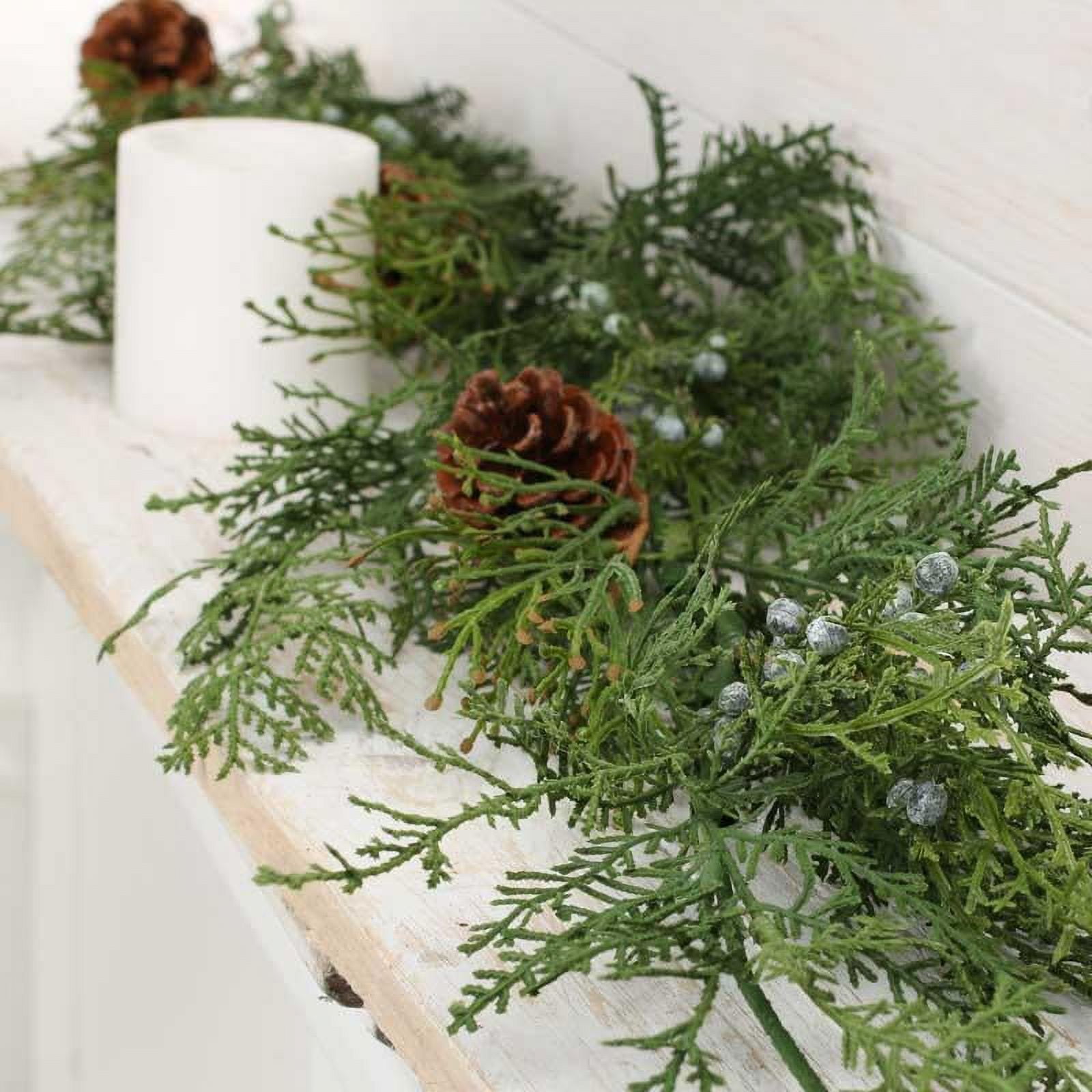 Factory Direct Craft Artificial Vinyl Juniper Pine Garland with