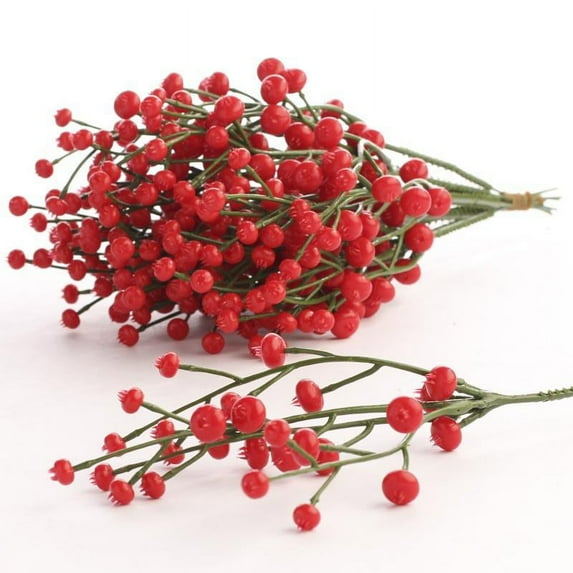 Factory Direct Craft Bundle of Fall Red Artificial Berry Picks