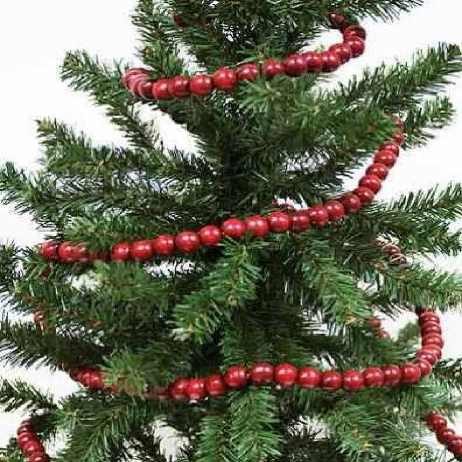 Factory Direct Craft Burgundy Cranberry Color Wooden Bead 9 Foot Christmas  Garland - The Look of Strung Cranberries