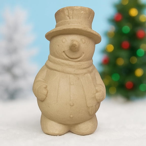 Factory Direct Craft DIY Paper Mache Snowman Set, 11.75 Inch Holiday Decorations, 2 Pieces
