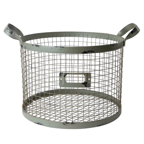 Factory Direct Craft Distressed Metal Round Wire Basket