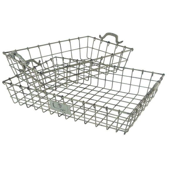Factory Direct Craft Distressed Metal Wire Tray Basket