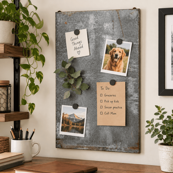 Factory Direct Craft Gray Zinc Wash Metal Magnetic Board, 14 x 22-1/2 Inch
