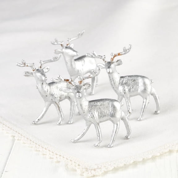 Factory Direct Craft Group of 40 Plastic Standing Antique Silver Deer