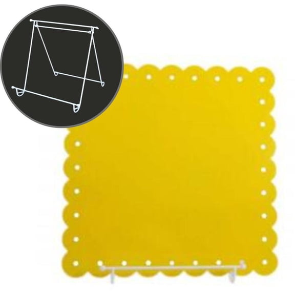 Factory Direct Craft Lemon Yellow Metal Enamel Note Board with Wire Easel Stand