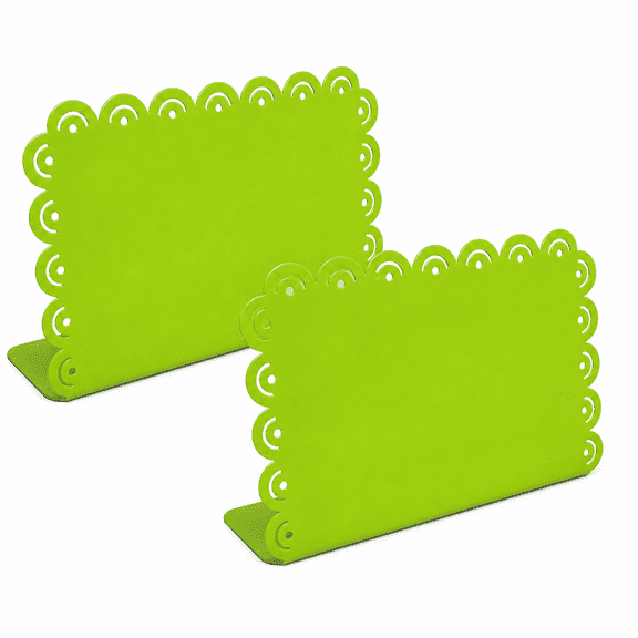 Factory Direct Craft Lime Green Scalloped Horizontal Enamel Picture Frames, 10-3/4 x 7-1/4 Inches, Set of 2
