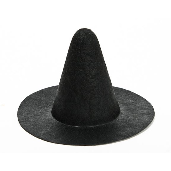 Factory Direct Craft Mini Black Felt Witch Hats, Gothic Halloween Craft Hats, 6-Pack
