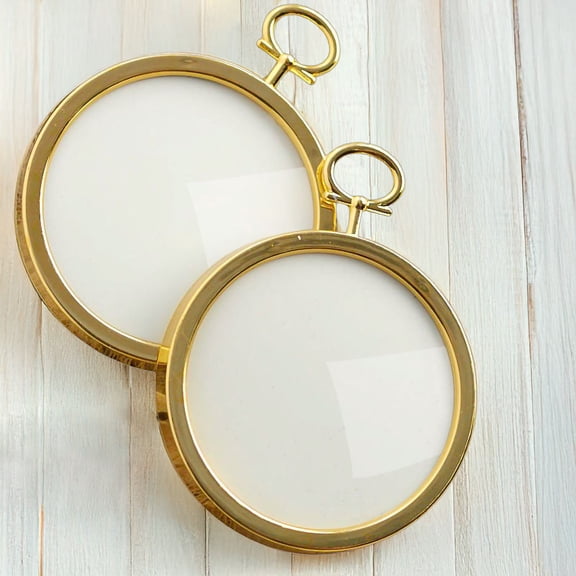 Factory Direct Craft Mini Gold Round Plastic Frames, Set of 12, 2-1/2 Inch