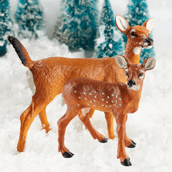 Factory Direct Craft Miniature Doe and Fawn Deer Set: A Touch of Nature for Your Home - 2 Sets