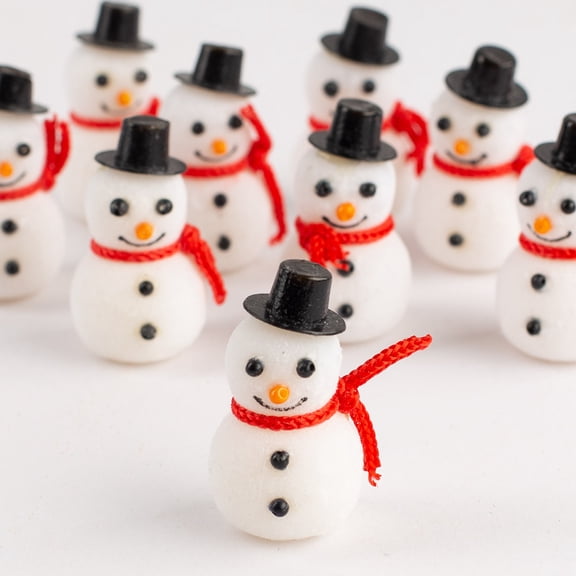 Factory Direct Craft Miniature Flocked Snowmen - 3 Pack