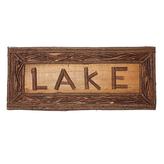 Factory Direct Craft Natural Twig "Lake" Sign