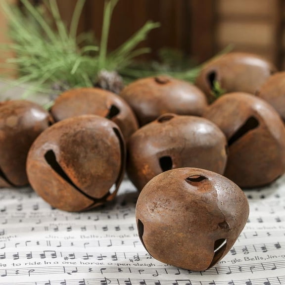 Factory Direct Craft Big Rustic Tin Jingle Bells, Set of 18, 2.5 Inch Metal Holiday Craft Bells
