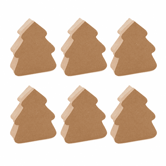 Factory Direct Craft Paper Mache Christmas Tree Boxes, Set of 6, 5-1/4 Inch Holiday Craft Boxes