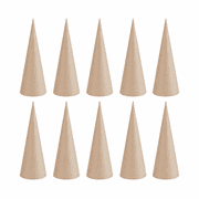 Factory Direct Craft Paper Mache Doll Cones, Set of 10, 13.75 Inch Unfinished Craft Forms