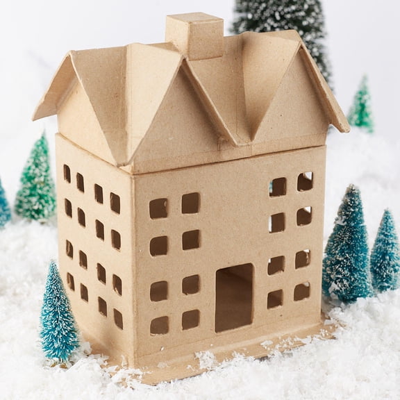 Factory Direct Craft Paper Mache Saltbox House Box Unfinished DIY Craft for Painting and Decorating